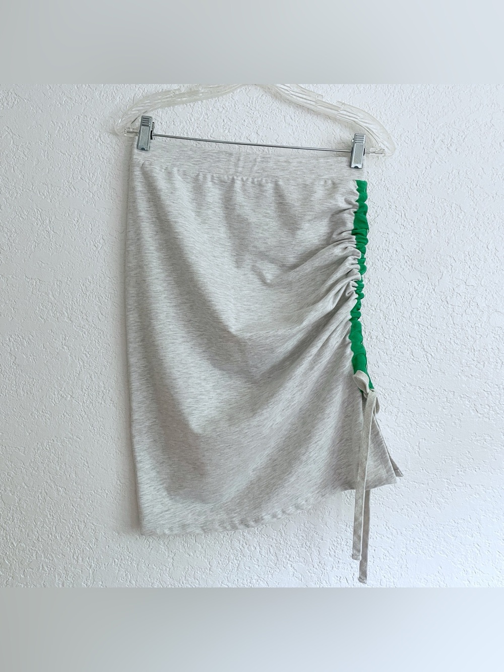 EVIDNT Urban Outfitters Heather Grey Green Drawstring Ruched Skirt Medium Cute
